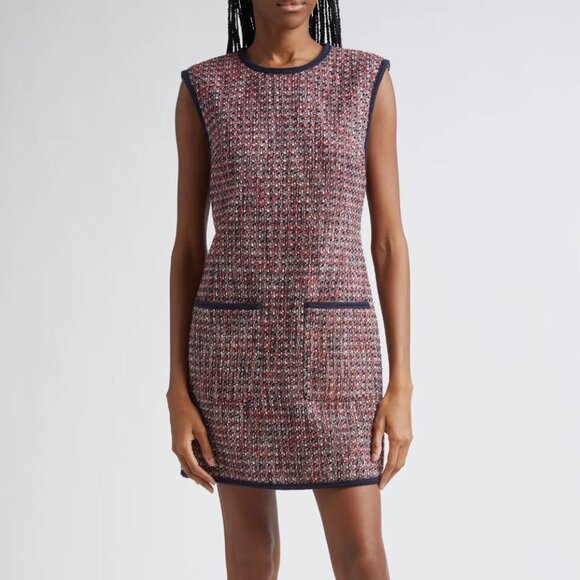 Veronica Beard Ravenna Sleeveless Metallic Cotton Tweed Minidress size 2 4